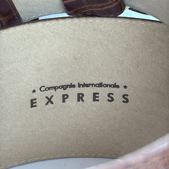 (H) EXPRESS Oversized vintage brown snake print genuine leather belt,made in USA - Picture 6 of 13